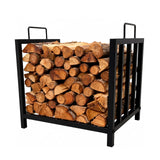 Garvee Feuerholzständer Metall Schwarz Tragbar Mit Griffen Für Kamin Feuerstelle Holzofen 17.5x11.8x15.7