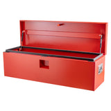 Garvee LKW-Werkzeugkasten 76 × 38 × 38 cm, abschließbare Pickup-Werkzeugbox aus Stahl mit Hydraulikdeckel für Anhänger, Rot - Rot