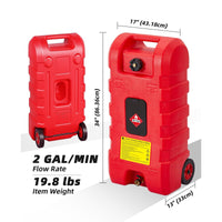 Garvee 15 Gallonen Rot Kraftstoffkanister Mobil mit Rädern Handpumpe 57L für Auto Boot Rasenmäher ATV