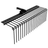 GARVEE Rasentraktor Heuharke 122 cm, Heurechen mit 21 Harkenzinken, Rasenrechen zum Ziehen für ATV-Rasenmäher & Traktoren, Hochleistungs-Vertikutierer für Laub & Unrat, Schwarz - Schwarz