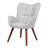 GARVEE Mid-Century Esszimmerstuhl, Gepolsterter Küchenstuhl mit Hoher Rückenlehne, Bequemer Polsterstuhl für Esszimmer, Wohnzimmer und Empfangsbereich, Hellgrau - Hellgrau