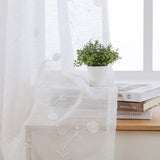GARVEE Paire De Rideaux À Œillets Voile Weiß Floral Bestickt Leicht Transparent Polyester Für Schlafzimmer Wohnzimmer 132x183cm - Weiß