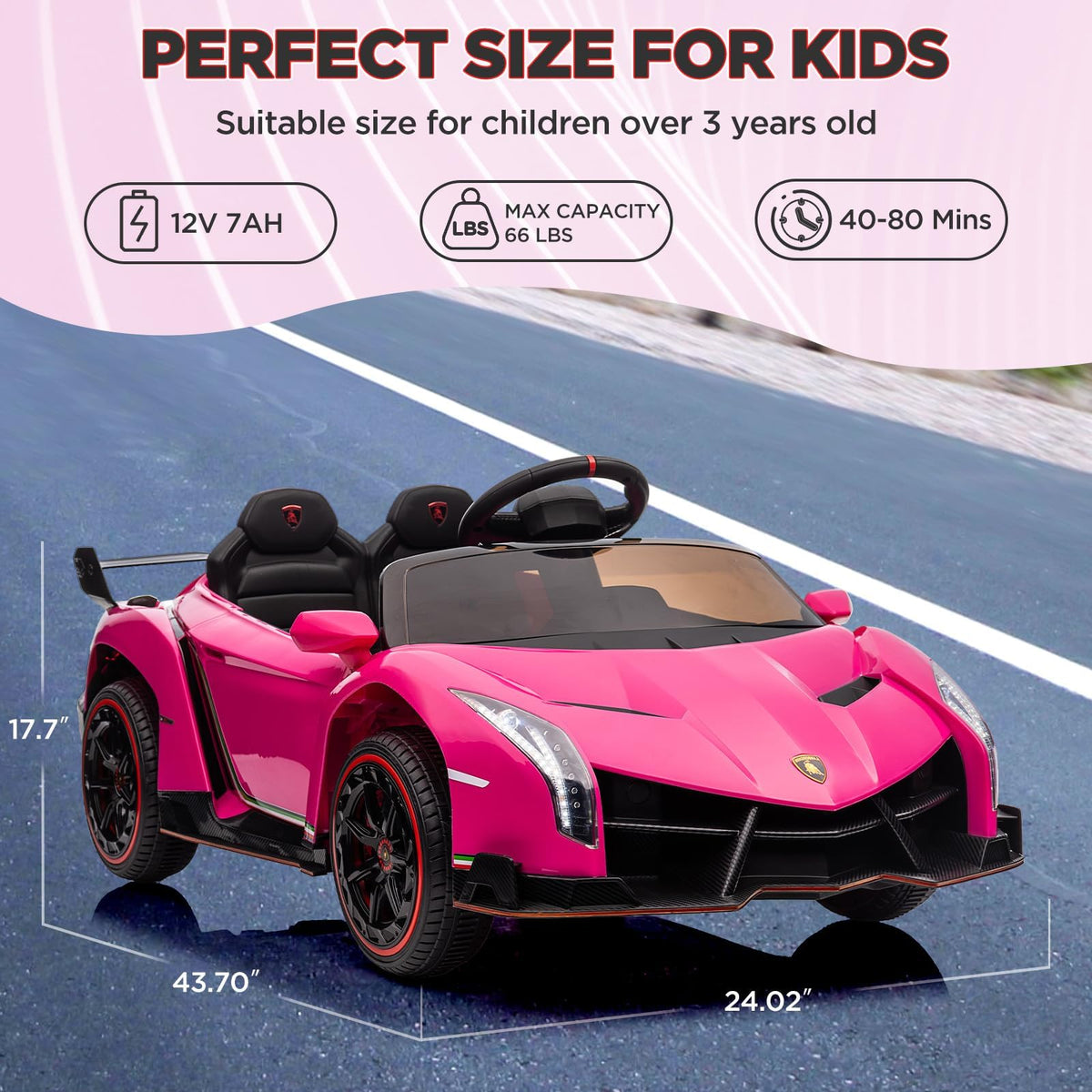 Lamborghini Kinder Elektroauto technische Daten