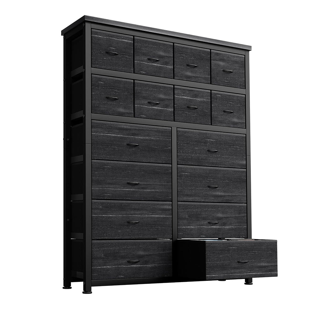 GARVEE Kommode Mit 16 Stoffschubladen, Stoffkommode für Schlafzimmer, Sideboard Mit Stoffschubladen,  Schubladenschrank für KüChe BüRo Flur, Wohnzimmer, Flur, Kinderzimmer