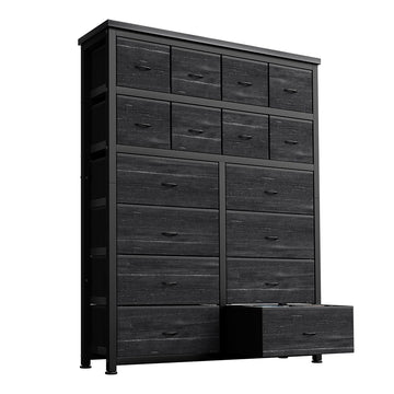 GARVEE Kommode Mit 16 Stoffschubladen, Stoffkommode für Schlafzimmer, Sideboard Mit Stoffschubladen,  Schubladenschrank für KüChe BüRo Flur, Wohnzimmer, Flur, Kinderzimmer