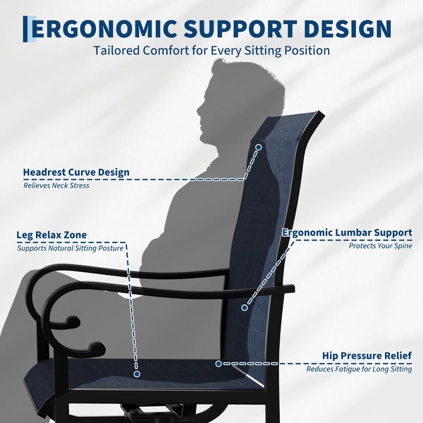 Ergonomische hohe Rückenlehne