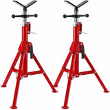 Garvee 2er-Set klappbaren Rohrstützen mit V-förmigem Kopf, 1134 kg Tragkraft, höhenverstellbar von 71 bis 132 cm, aus Kohlenstoffstahl für Schweißarbeiten, Rot