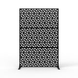GARVEE Metall Sichtschutz 183 x 119 cm, freistehender Garten-Paravent, Wetterfest, Rostfrei und Stabil, Sichtschutz für Terrasse, Balkon und Garten, Gitter-Design - Schwarz