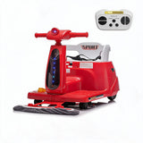 Garvee 2-in-1-Kinder-Elektroauto mit Wischmopp, Fernbedienung, LED, USB, Rot - Rot