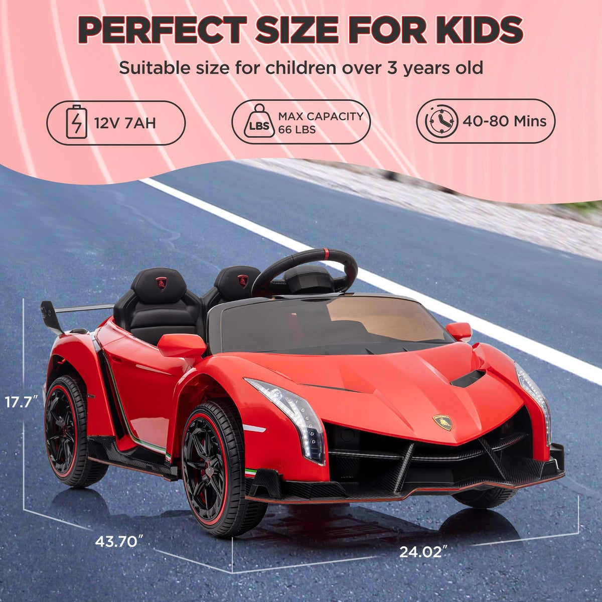 Lamborghini Kinder Elektroauto technische Daten