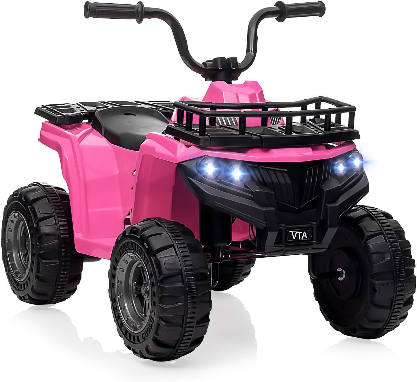 Garvee Kinder Quad Elektro 12V Mit Musik, Hupe Und LED Scheinwerfer Für Kinder 2-5 Jahre, Rosa, 4 Rutschfeste Räder