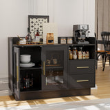 Garvee Weinschrank, LED, Kippschutz, Kippschutz, Integrierte LED-Beleuchtung, Schwarz