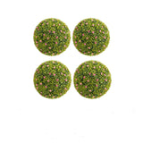 Garvee 12,6" Künstliche Buchsbaumkugel Set 4 Mit Pinken Blumen Für Balkon & Garten UV-Beständig Wartungsfrei PE-Material Grün Pink - Rosa