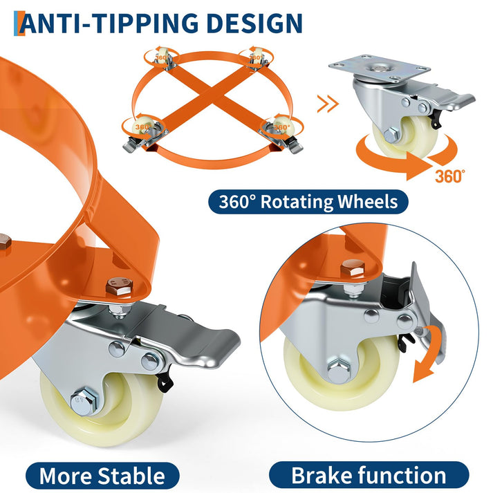 360-Grad-Schwenkrollen mit Bremsen