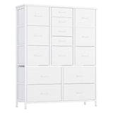 Garvee 15 Schubladen Kommode Mit Holzplatte, Metallrahmen, Stoffschubladen Für Schlafzimmer Und Flur, Vielseitig, Stabil, Grau