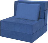 Garvee 3-in-1 Schlafsofa aus Cord, klappbar, mit Kissen, für Wohnzimmer und Apartment, Blau - Blau