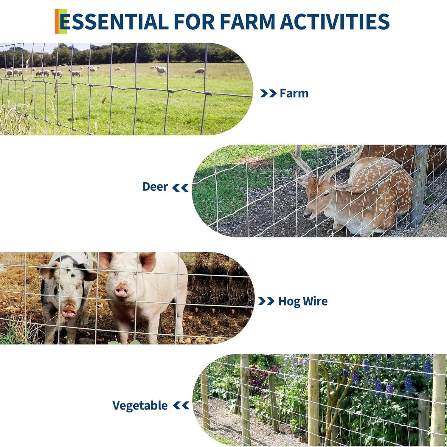 Garvee Rinderzaun 15GA Verzinkt, 1,2×100 m, Korrosionsbeständig für Vieh & Haustiere