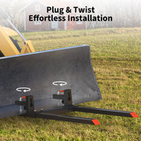 Garvee Palettengabel 109 cm – 907 kg Tragkraft, Stahl, Verstellbare Stabilisatorstange für Traktor-Schaufeln