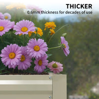 Garvee Galvanisiertes Hochbeet 180 × 90 × 60 cm – Rostfrei, Langlebig, Metall Pflanzkasten für Garten, Beige