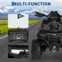 Garvee Schwarz Elektro-Quad 12V für Kinder – Mit Fernbedienung, 2x35W Motoren, Musik & LED für Kinder 3-8 Jahre