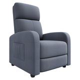 Garvee Sillón Reclinable Individual Hochlehner Mit Breiten Armlehnen Für Wohnzimmer & Heimkino, Verstellbare Rückenlehne, Hochdichter Schaumstoff, Metallgestell, Grau - 