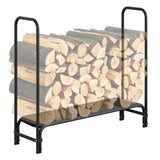 Garvee 4ft Feuerholzregal Stand Schwerlast Holzregal Für Garten & Terrasse 2000lbs Tragfähigkeit Schwarz Rostfreier Stahl - Schwarz