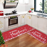 Garvee Merry Christmas Keukentapijt Geweven Linnen Antislip Wasbar Kerst Sneeuwvlok Design 40x60 40x120 cm Winter Küche Dekor