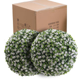 Garvee 17 Zoll Künstliche Blumen-Topiary Kugeln 2er Set, Wetterfest, Pflegeleicht, PE Material, Für Garten & Hochzeit, Grün - Wie gezeigt