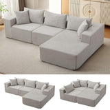 Garvee 108" Modular Cloud Sectional Couch L-Form Chaise Boneless Komfort Polymerstoff Vielseitig Wohnzimmer