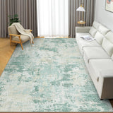 GARVEE Moderner Kurzflor-Teppich 160 x 230 cm, Waschbar, Abstraktes Muster, Rutschfeste Unterseite, Wohnteppich für Wohnzimmer, Schlafzimmer, Flur und Küche, Grün - Grün