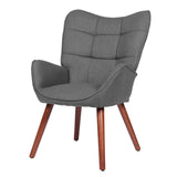 GARVEE Mid-Century Esszimmerstuhl, Gepolsterter Küchenstuhl mit Hoher Rückenlehne, Bequemer Polsterstuhl für Esszimmer, Wohnzimmer und Empfangsbereich, Dunkelgrau - Dunkelgrau