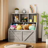 Garvee Kinder Bücherregal Und Spielzeugaufbewahrung Multifunktional Mit Anti-Kipp-Schutz Für Spielzimmer Und Kinderzimmer 35.4'' Grau - grau
