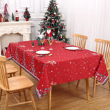 Garvee Weihnachtlicher Tischläufer mit Stern- und Baumdekor Wasserdicht Abwaschbar Staubdicht für Innen- und Außenbereich Party- und Heimdekoration - 