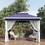 Garvee Pop Up Pavillon 335×335 cm, Mit Moskitonetz, Wasserdicht, UV-Schutz, Höhenverstellbar - Marineblau