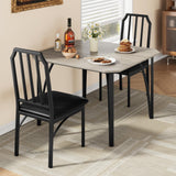 Garvee Esszimmer-Set Für 2 Personen, Chamfer-Design, 3-Teilig, Gepolsterte Sitze, Grau, Kompakt Für Kleine Räume - grau