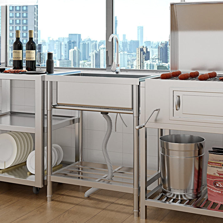 Edelstahl-Spülbecken-Set aus hochwertigem Material