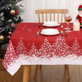 Garvee Weihnachtstischdecke Wasserdicht Polyester 155GSM Bambus-Effekt Rot 54x90 Zoll Für Esszimmer & Party - Rot