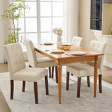 Garvee Esszimmerstühle 4er-Set, Parsons Polsterstühle mit ergonomischer Rückenlehne & Gummibaumholzrahmen, Beige