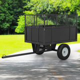 Garvee Gartentrailer 153 × 77 × 103 cm, Kippanhänger bis 340 kg mit 481 L Ladevolumen, abnehmbaren Gitterwänden und Universalkupplung für ATV, UTV und Rasentraktor