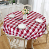 GARVEE Buffalo Check Tischdecke Rund Gingham 70 Zoll Rot Weiß, Fleckenresistent, Waschbar, Polyester, Faltenfrei, Für Küche & Picknick