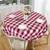 GARVEE Buffalo Check Tischdecke Rund Gingham 70 Zoll Rot Weiß, Fleckenresistent, Waschbar, Polyester, Faltenfrei, Für Küche & Picknick