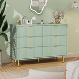 GARVEE Kommode mit 6 Schubladen 100 x 40 x 75 cm, Modernes Sideboard, Großer Stauraum für Schlafzimmer, Wohnzimmer, Büro & Flur, Olivgrün - Olivgrün