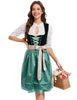 Garvee Dirndl Damen Kurz Trachtenkleid Midi Dirndl-Komplettsets Grün 34 Für Oktoberfest