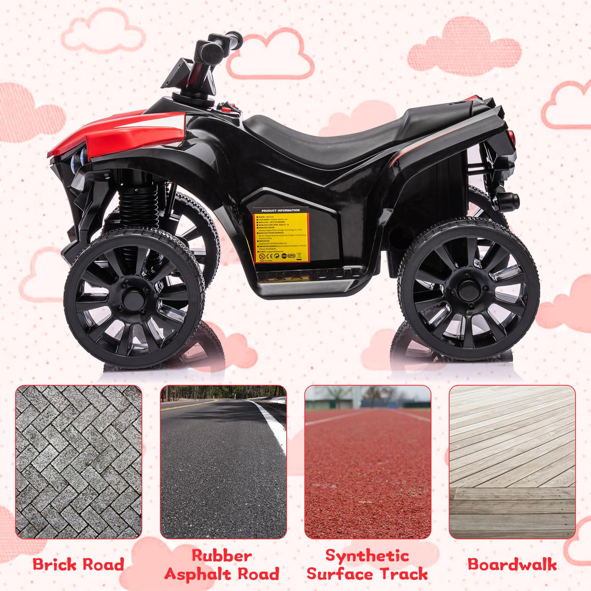ATV rouge avec roues robustes