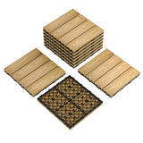 Garvee WPC-Klickfliesen 9er-Set, 30 × 30 cm, wasserfest, UV-beständig und rutschfest, Balkonfliesen für Terrasse und Garten, Naturholz - Naturholz