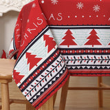Garvee Tischdecke Rot Wasserabweisend Wachstuch Mit Weihnachtsbaum Rechteckig 52x52 Zoll - Verrotten