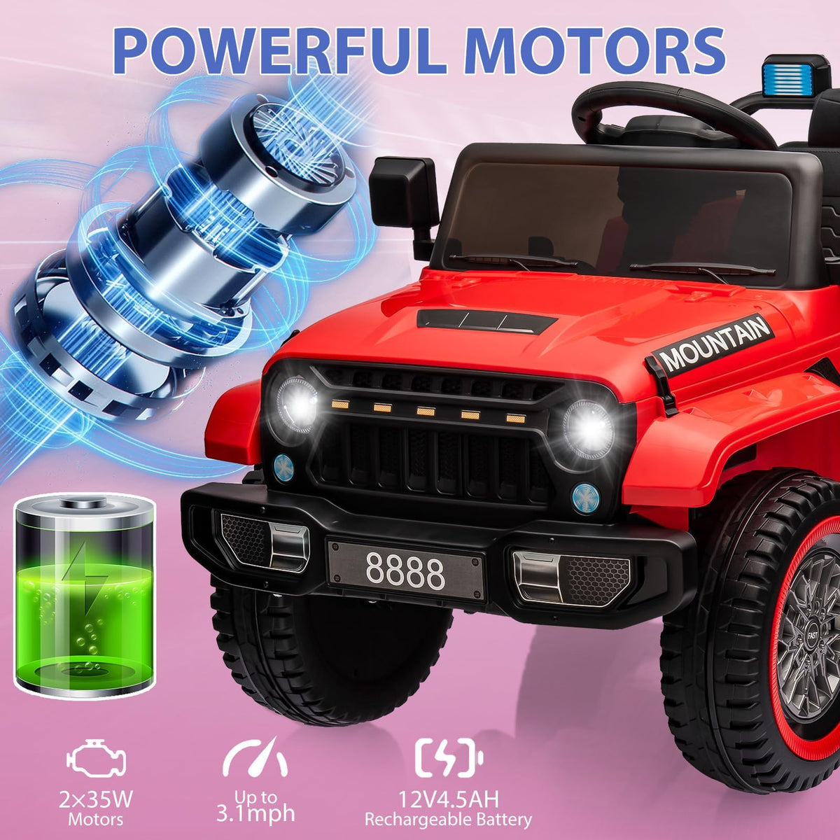 Garvee Elektroauto für Kinder 12 V Rot