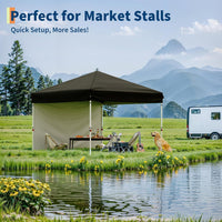 GARVEE Pop-Up Pavillon 3x3 m, Faltpavillon mit 4 Seitenwänden, Wetterfest und Stabil, Ideal für Marktstände, Camping, Garten und Terrasse