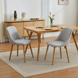 Garvee Esszimmerstühle Set 2 Mit Moderner Stoffpolsterung, Ergonomischer Rückenlehne, Massiv Eiche, Rutschfeste Füße Für Küche Und Esszimmer, 300 lbs Tragkraft, Neutraler Farbton - Grau