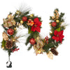 Garvee Weihnachtsgirlande 6FT LED Lichter Tannenzapfen Beeren Schleifen Künstliche Blumen Batteriebetrieben Für Kamin Treppe Tür Tisch Warmweiß